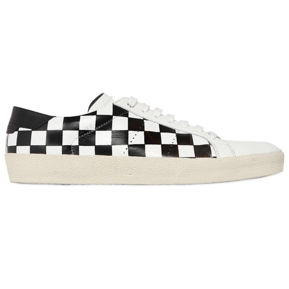 SIANT LAURENT Checkered Leather Sneakers ⚽️🖤
